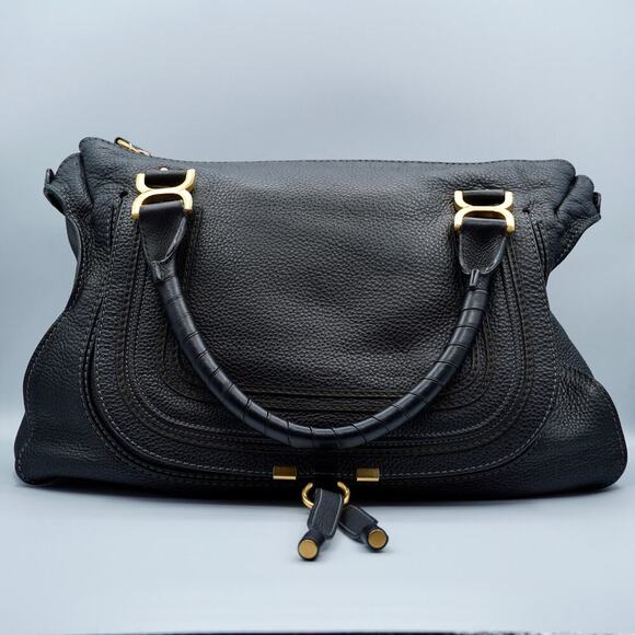 Chloe Handbags - Chloe Calfskin Medium Marcie Satchel Black
